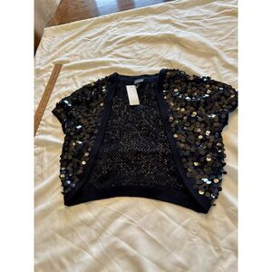NWT Cejon Sequin Bolero Jacket Womens M/L Short Sleeve Shrug Cardigan Whimsy Y2K